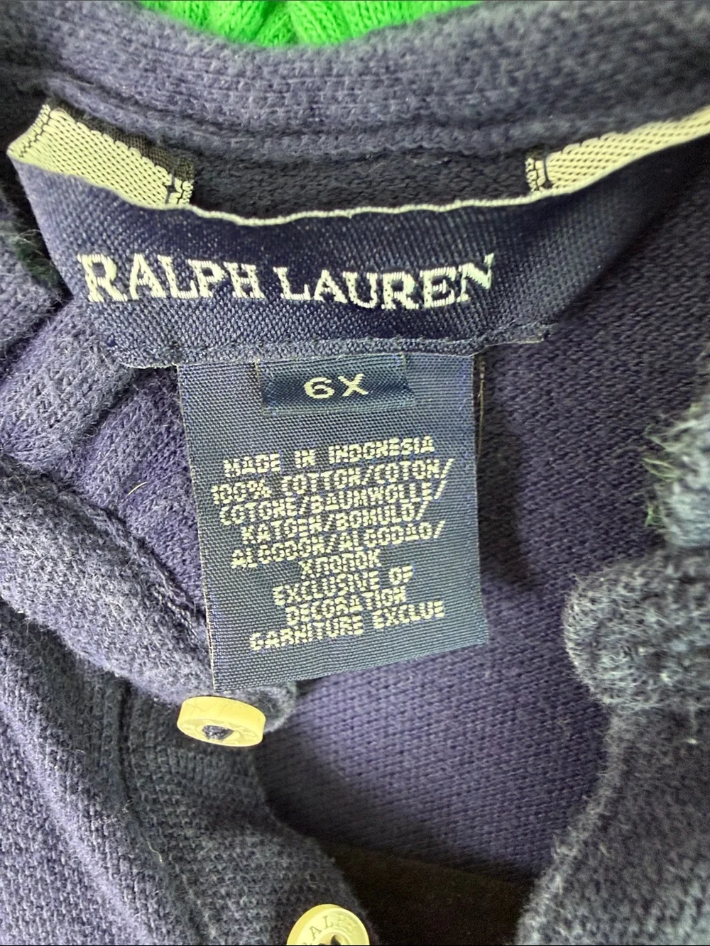 Ralph Lauren Navy Sleeveless Polo Dress with White Stripes and Green Pony
